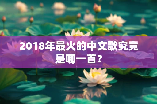 2018年最火的中文歌究竟是哪一首？